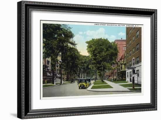 Syracuse, New York - Residences Along James Street-Lantern Press-Framed Art Print