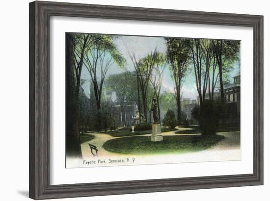 Syracuse, New York - Scenic View of Statue in Fayette Park-Lantern Press-Framed Art Print