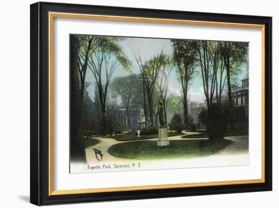 Syracuse, New York - Scenic View of Statue in Fayette Park-Lantern Press-Framed Art Print