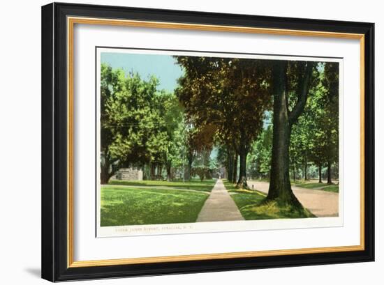 Syracuse, New York - View Up James Street-Lantern Press-Framed Art Print