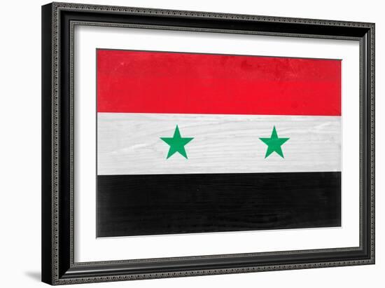 Syria Flag Design with Wood Patterning - Flags of the World Series-Philippe Hugonnard-Framed Premium Giclee Print