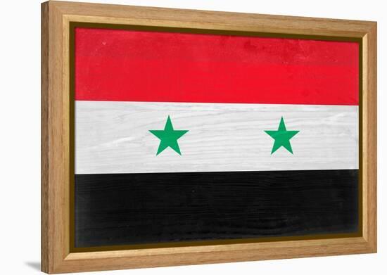 Syria Flag Design with Wood Patterning - Flags of the World Series-Philippe Hugonnard-Framed Stretched Canvas