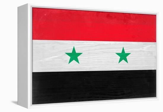 Syria Flag Design with Wood Patterning - Flags of the World Series-Philippe Hugonnard-Framed Stretched Canvas