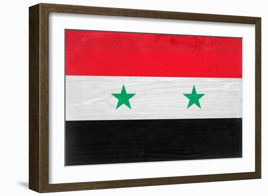 Syria Flag Design with Wood Patterning - Flags of the World Series-Philippe Hugonnard-Framed Art Print