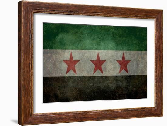 Syrian Interim Government And Syrian National Coalition'S National Flag-Bruce stanfield-Framed Art Print