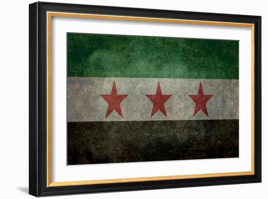 Syrian Interim Government And Syrian National Coalition'S National Flag-Bruce stanfield-Framed Art Print