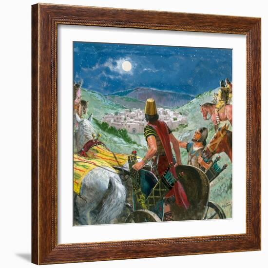 Syrian Troops in Search of Elisha-Clive Uptton-Framed Giclee Print