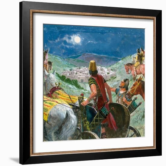 Syrian Troops in Search of Elisha-Clive Uptton-Framed Giclee Print