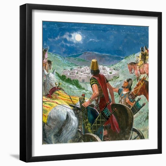 Syrian Troops in Search of Elisha-Clive Uptton-Framed Giclee Print