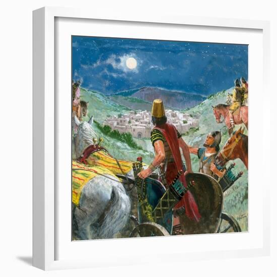 Syrian Troops in Search of Elisha-Clive Uptton-Framed Giclee Print