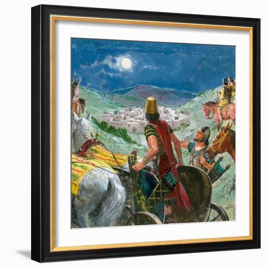 Syrian Troops in Search of Elisha-Clive Uptton-Framed Giclee Print