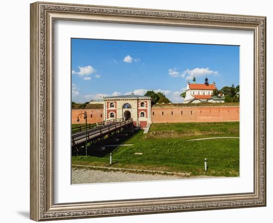 Szczebrzeszyn Gate and Cathedral, Old Town, UNESCO World Heritage Site, Zamosc, Lublin Voivodeship,-Karol Kozlowski-Framed Photographic Print
