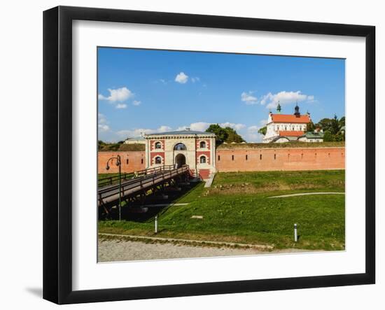 Szczebrzeszyn Gate and Cathedral, Old Town, UNESCO World Heritage Site, Zamosc, Lublin Voivodeship,-Karol Kozlowski-Framed Photographic Print