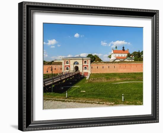 Szczebrzeszyn Gate and Cathedral, Old Town, UNESCO World Heritage Site, Zamosc, Lublin Voivodeship,-Karol Kozlowski-Framed Photographic Print