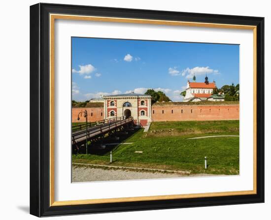 Szczebrzeszyn Gate and Cathedral, Old Town, UNESCO World Heritage Site, Zamosc, Lublin Voivodeship,-Karol Kozlowski-Framed Photographic Print