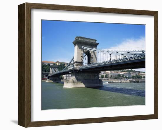 Szechenyi Lanchid (Chain Bridge), Budapest, Hungary-Geoff Renner-Framed Photographic Print