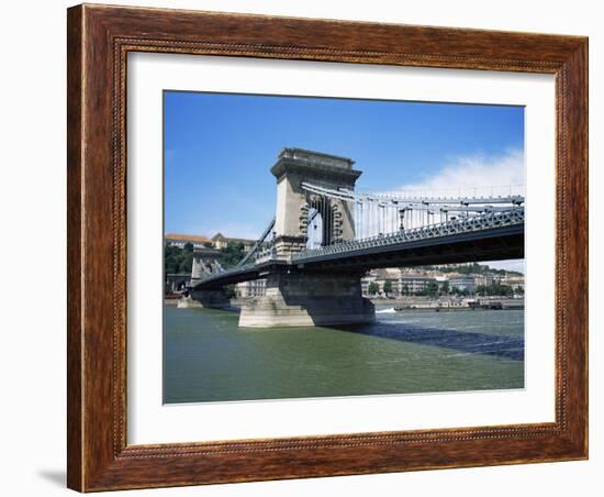 Szechenyi Lanchid (Chain Bridge), Budapest, Hungary-Geoff Renner-Framed Photographic Print