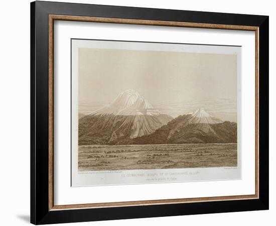 T.1593 Mt. Chimborazo and Mt. Carguairazo, Drawn by Hildebrandt after a Sketch by Humboldt,…-Friedrich Alexander, Baron Von Humboldt-Framed Giclee Print