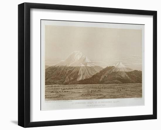 T.1593 Mt. Chimborazo and Mt. Carguairazo, Drawn by Hildebrandt after a Sketch by Humboldt,…-Friedrich Alexander, Baron Von Humboldt-Framed Giclee Print