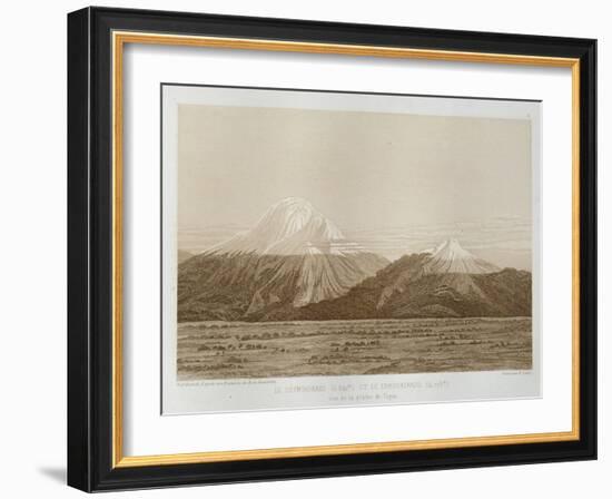 T.1593 Mt. Chimborazo and Mt. Carguairazo, Drawn by Hildebrandt after a Sketch by Humboldt,…-Friedrich Alexander, Baron Von Humboldt-Framed Giclee Print