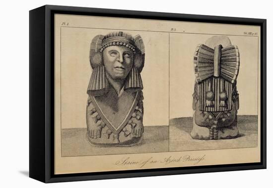 T.1596 Statue of an Aztec Priestess, Front and Back View, from Vol I of 'Researches Concerning…-Friedrich Alexander, Baron Von Humboldt-Framed Premier Image Canvas