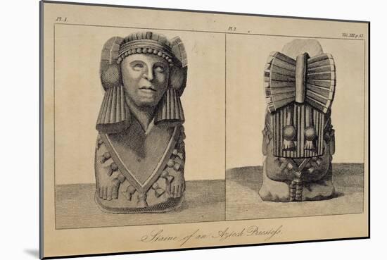 T.1596 Statue of an Aztec Priestess, Front and Back View, from Vol I of 'Researches Concerning…-Friedrich Alexander, Baron Von Humboldt-Mounted Giclee Print