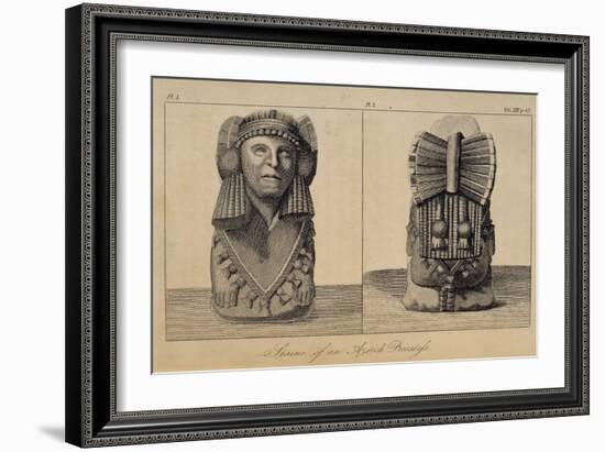 T.1596 Statue of an Aztec Priestess, Front and Back View, from Vol I of 'Researches Concerning…-Friedrich Alexander, Baron Von Humboldt-Framed Giclee Print