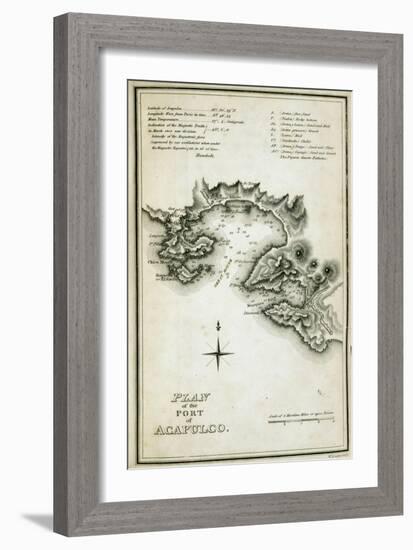 T.1598 Plan of the Port of Acapulco, Engraved by W. Lowry, from 'Plates to Alexander De…-Friedrich Alexander, Baron Von Humboldt-Framed Giclee Print