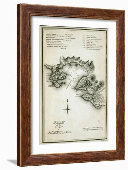 T.1598 Plan of the Port of Acapulco, Engraved by W. Lowry, from 'Plates to Alexander De…-Friedrich Alexander, Baron Von Humboldt-Framed Giclee Print