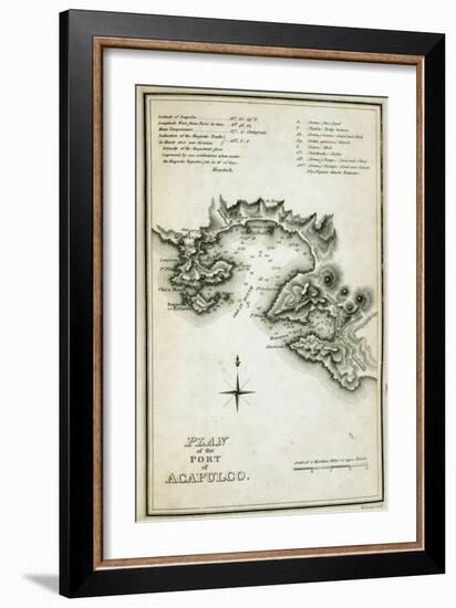 T.1598 Plan of the Port of Acapulco, Engraved by W. Lowry, from 'Plates to Alexander De…-Friedrich Alexander, Baron Von Humboldt-Framed Giclee Print