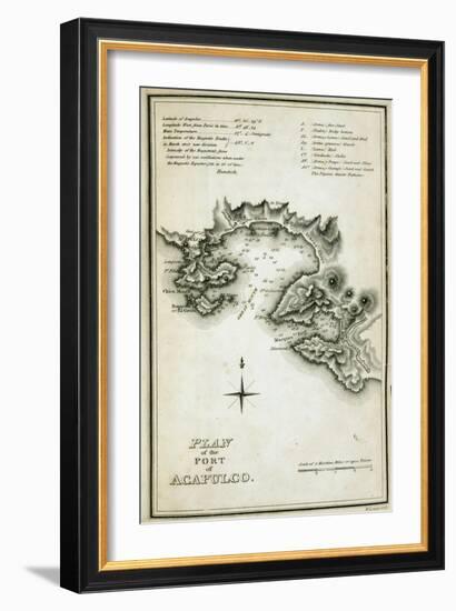 T.1598 Plan of the Port of Acapulco, Engraved by W. Lowry, from 'Plates to Alexander De…-Friedrich Alexander, Baron Von Humboldt-Framed Giclee Print