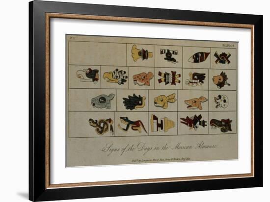 T.1602 Signs of the Days in the Mexican Almanac, from Vol II of 'Researches Concerning the…-Friedrich Alexander, Baron Von Humboldt-Framed Giclee Print