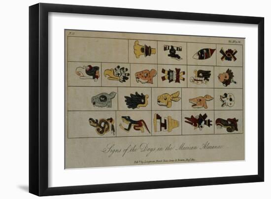 T.1602 Signs of the Days in the Mexican Almanac, from Vol II of 'Researches Concerning the…-Friedrich Alexander, Baron Von Humboldt-Framed Giclee Print