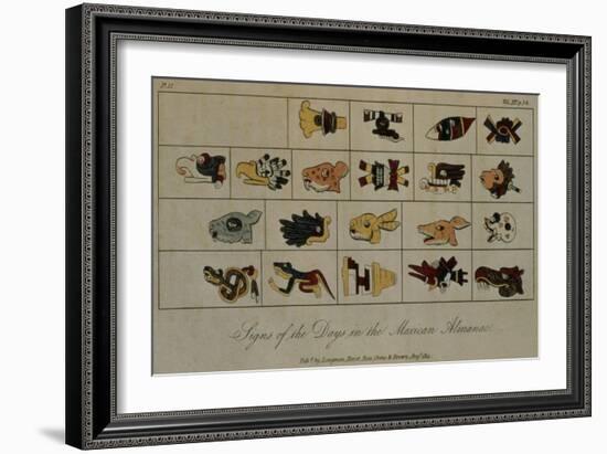 T.1602 Signs of the Days in the Mexican Almanac, from Vol II of 'Researches Concerning the…-Friedrich Alexander, Baron Von Humboldt-Framed Giclee Print