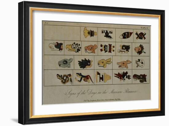 T.1602 Signs of the Days in the Mexican Almanac, from Vol II of 'Researches Concerning the…-Friedrich Alexander, Baron Von Humboldt-Framed Giclee Print