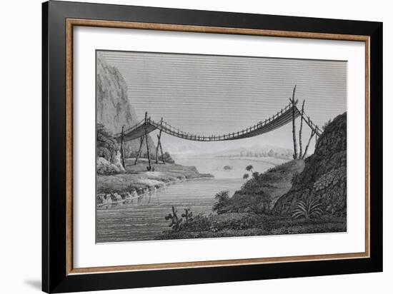 T.1603 Bridge of Ropes, Near Penipe, from Vol II of 'Researches Concerning the Institutions and…-Friedrich Alexander, Baron Von Humboldt-Framed Giclee Print