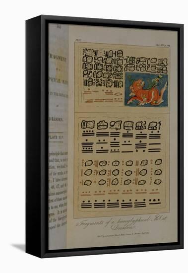 T.1605 Fragments of a Hieroglyphical Manuscript at Dresden, from Vol II of 'Researches Concerning…-Friedrich Alexander, Baron Von Humboldt-Framed Premier Image Canvas