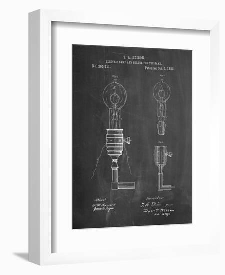 T. A. Edison Light Bulb and Holder Patent Art-Cole Borders-Framed Premium Giclee Print