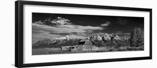 T A Moulton Barn Panorama BW-Steve Gadomski-Framed Photographic Print