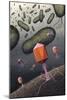 T-bacteriophages Attacking E. Coli-Richard Bizley-Mounted Photographic Print