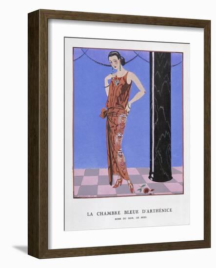 T-Bar Shoes and a Sleeveless Drop-Waist Dress with Sash Tie-Georges Barbier-Framed Art Print