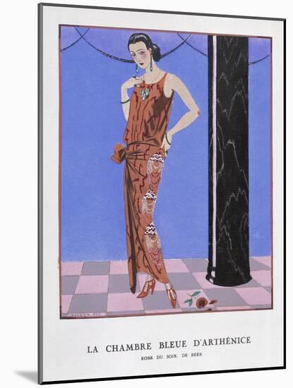 T-Bar Shoes and a Sleeveless Drop-Waist Dress with Sash Tie-Georges Barbier-Mounted Art Print