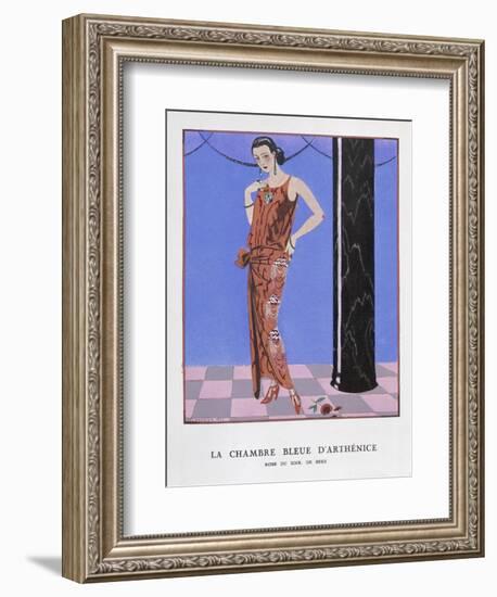 T-Bar Shoes and a Sleeveless Drop-Waist Dress with Sash Tie-Georges Barbier-Framed Art Print