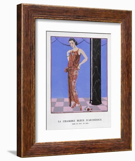 T-Bar Shoes and a Sleeveless Drop-Waist Dress with Sash Tie-Georges Barbier-Framed Art Print