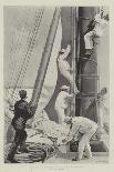 The America Cup, Aboard the Columbia, Hoisting the Club-Topsail-T. Dart Walker-Giclee Print