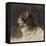 T? de chat ; vers 1824-1829-Eugene Delacroix-Framed Premier Image Canvas