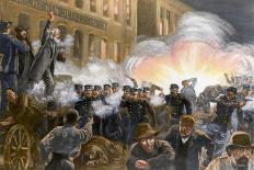 Illustration of Haymarket Riot in Chicago-T. De Thulstrup-Framed Premier Image Canvas