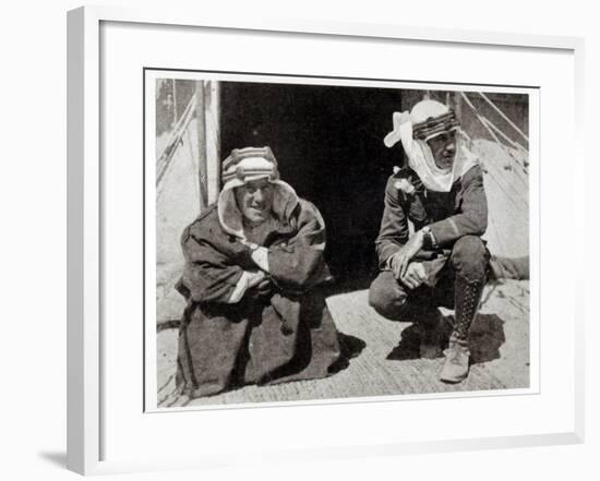 T. E. Lawrence and Mr L. Thomas outside their tent, 1919-null-Framed Giclee Print