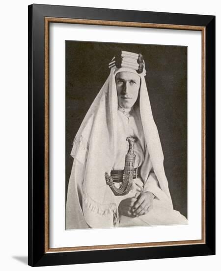 T E Lawrence (Lawrence of Arabia) in Desert Robes-null-Framed Photographic Print