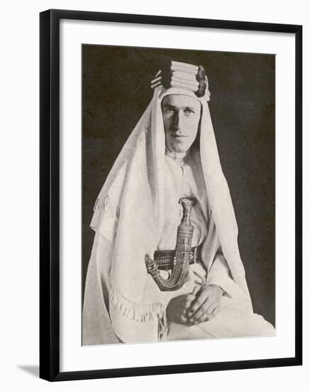 T E Lawrence (Lawrence of Arabia) in Desert Robes-null-Framed Photographic Print